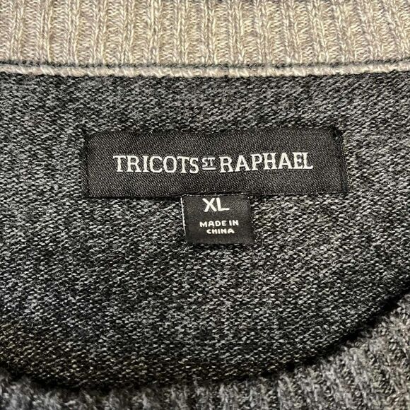Tricots St Raphael Sweater Mens XL Gray Argyle Knit Pullover Classic Grandpacore - Picture 3 of 8